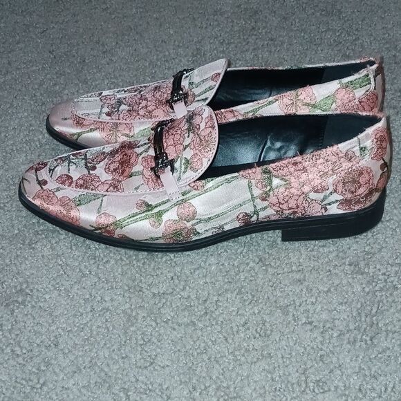Asos Design Men’s Loafers Pink Floral Slip On Sz 9 - Picture 3 of 8